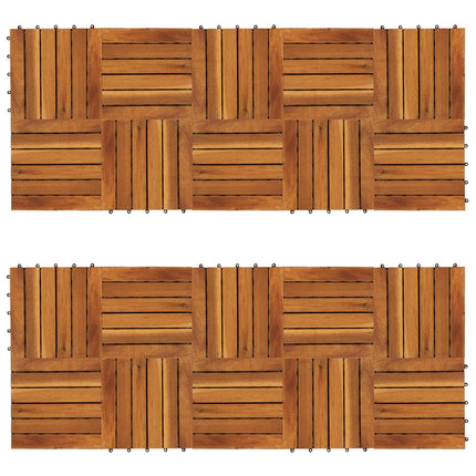 Decking Tile 20 pcs Brown 11.81 x 11.81 in Acacia Hardwood