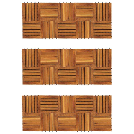 Decking Tile 30 pcs Brown 11.81 x 11.81 in Acacia Hardwood