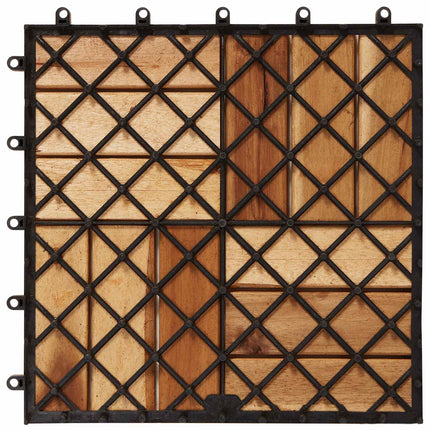 Decking Tile 30 pcs Brown 11.81 x 11.81 in Acacia Hardwood