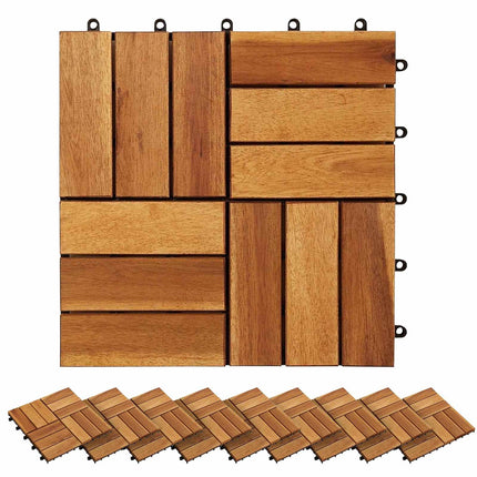 Decking Tile 30 pcs Brown 11.81 x 11.81 in Acacia Hardwood
