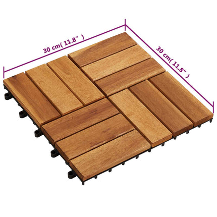 Decking Tile 30 pcs Brown 11.81 x 11.81 in Acacia Hardwood