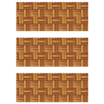 Decking Tile 30 pcs Brown 11.81 x 11.81 in Acacia Hardwood