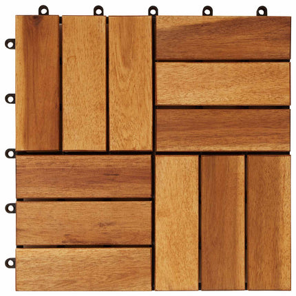 Decking Tile 30 pcs Brown 11.81 x 11.81 in Acacia Hardwood