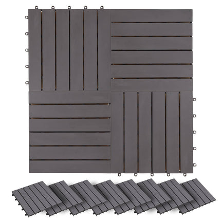 Decking Tile 20 pcs Grey 11.81 x 11.81 in Acacia Hardwood