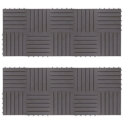 Decking Tile 20 pcs Grey 11.81 x 11.81 in Acacia Hardwood