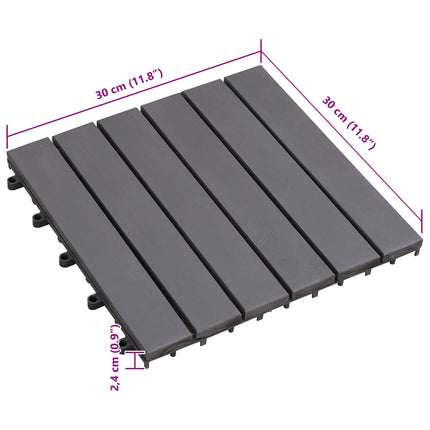 Decking Tile 30 pcs Grey 11.81 x 11.81 in Acacia Hardwood