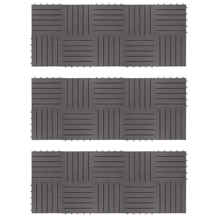 Decking Tile 30 pcs Grey 11.81 x 11.81 in Acacia Hardwood