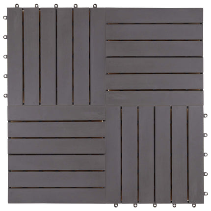 Decking Tile 30 pcs Grey 11.81 x 11.81 in Acacia Hardwood