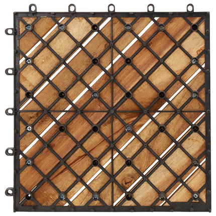 Decking Tile 20 pcs Brown 11.81 x 11.81 in Acacia Hardwood