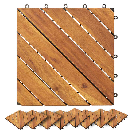 Decking Tile 20 pcs Brown 11.81 x 11.81 in Acacia Hardwood