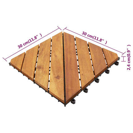 Decking Tile 30 pcs Brown 11.81 x 11.81 in Acacia Hardwood