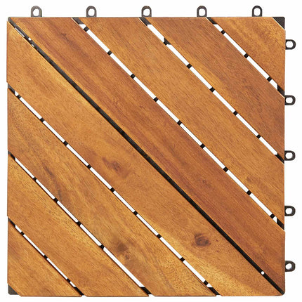 Decking Tile 30 pcs Brown 11.81 x 11.81 in Acacia Hardwood