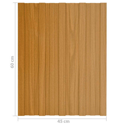 Roof Panel 36 pcs Natural 23.62 x 17.72 in Galvanised steel