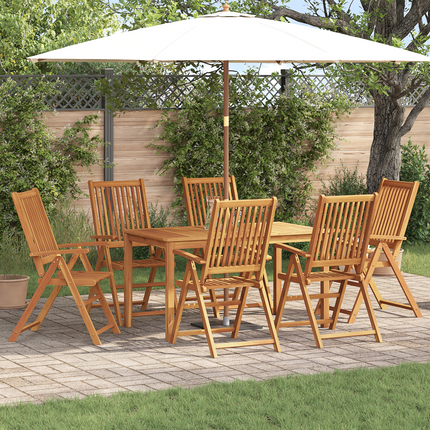 Garden Dining Set Folding 7 pcs Brown Solid Acacia Wood